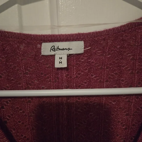 Reitmans Raspberry V-Neck Sweater - Picture 3 of 4